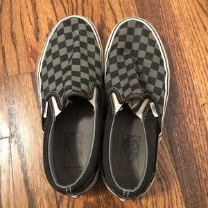 Black and grey checkered vans